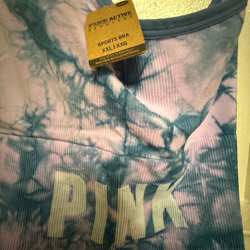 PINK Victoria's Secret Tie-Dye Sports Bra - Blue and Purple - Picture 2 of 3